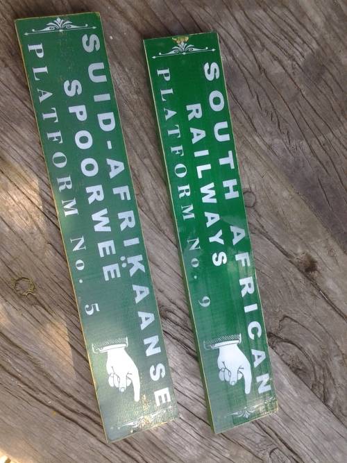 railway platform sign, repro